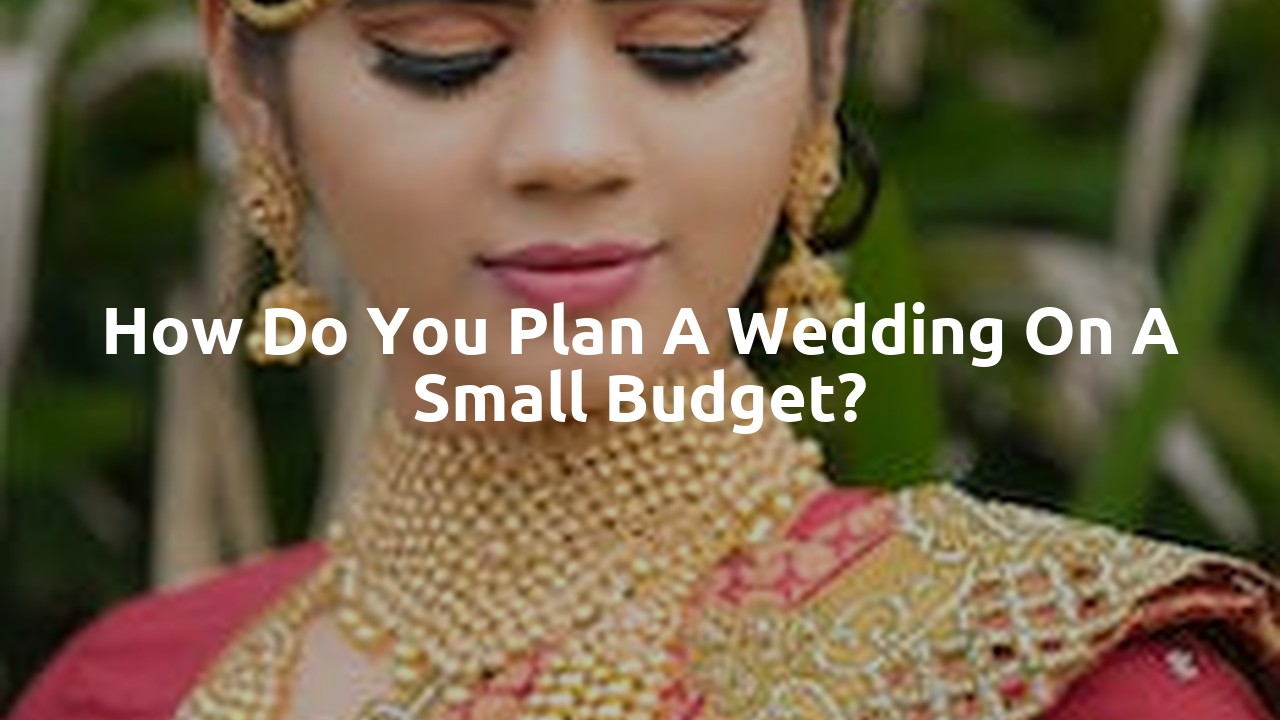 How do you plan a wedding on a small budget?